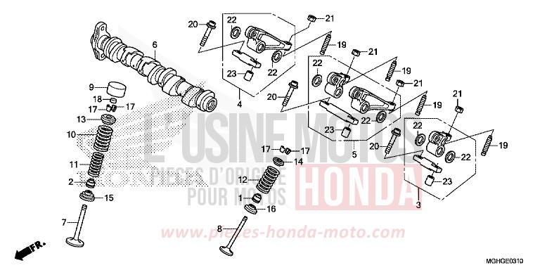 CAMSHAFT/VALVE (REAR) for VFR1200X Dual Clutch DEGITAL SILVER METALLIC (NHA30) from 2016
